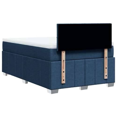 Krevet s oprugama i madracem plavi 120 x 200 cm od tkanine - Plava 120 x 200 cm Blok s kvadratima Cijena