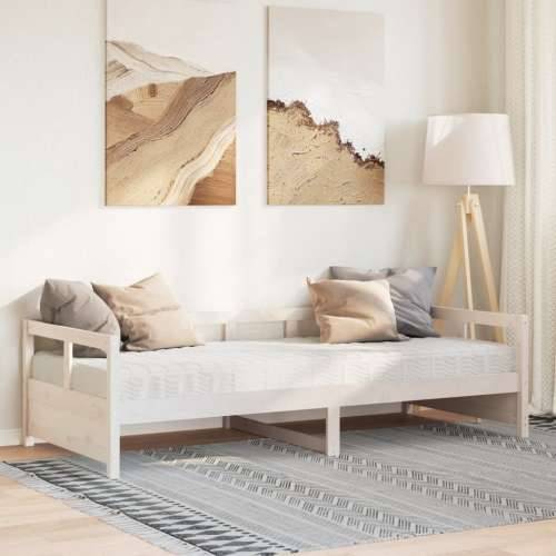 Dnevni krevet s madracem bijeli 80 x 200 cm od masivne borovine - Bijela 80 x 200 cm Da Cijena