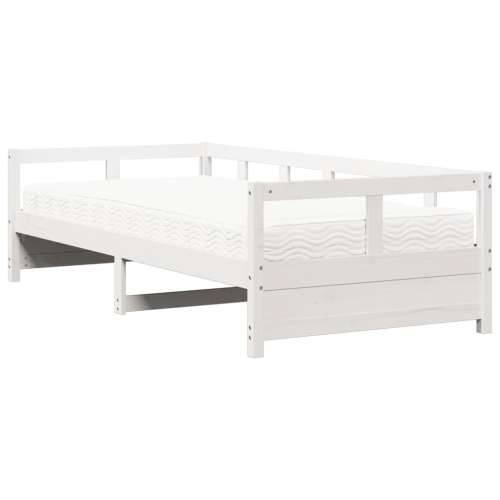 Dnevni krevet s madracem bijeli 80 x 200 cm od masivne borovine - Bijela 80 x 200 cm Da Cijena