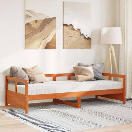 Dnevni krevet s madracem voštano smeđi 90 x 190 cm od borovine - Voštano smeđa 90 x 190 cm Da Cijena