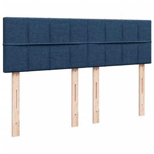 Krevet s oprugama i madracem plavi 140 x 190 cm od tkanine - Plava 140 x 190 cm Blok s kvadratima Cijena