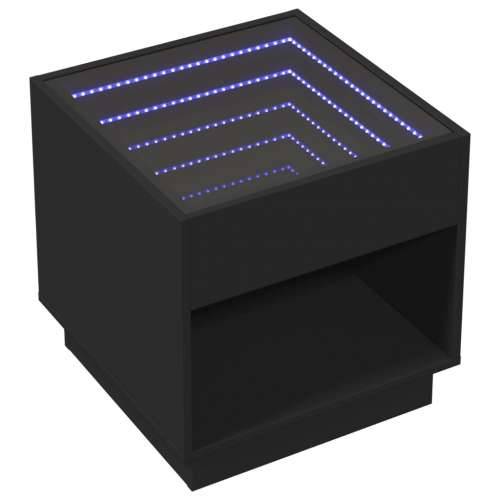 Noćni ormarić s beskonačnim LED svjetlima crni 50x50x50 cm - Crna 50 x 50 x 50 cm 1 Cijena
