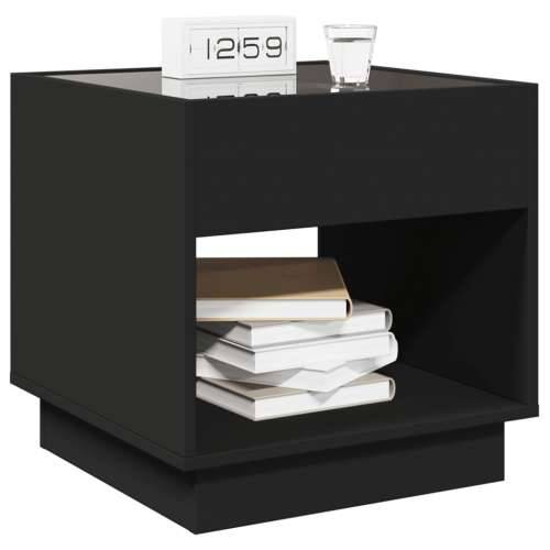 Noćni ormarić s beskonačnim LED svjetlima crni 50x50x50 cm - Crna 50 x 50 x 50 cm 1 Cijena