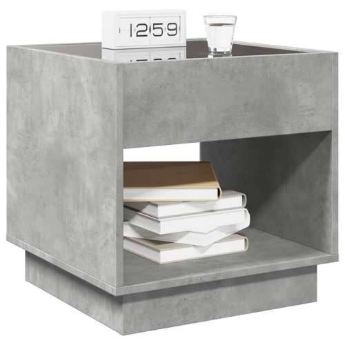 Noćni ormarić s beskonačnim LED siva boja betona 50x50x50 cm - Beton siva 50 x 50 x 50 cm 1 Cijena