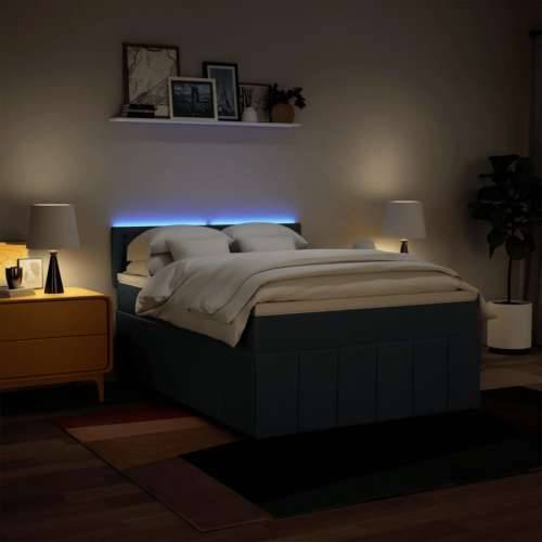 Krevet s oprugama i madracem plavi 140 x 190 cm od tkanine - Plava 140 x 190 cm gumbi Cijena
