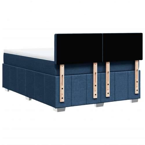 Krevet s oprugama i madracem plavi 140 x 190 cm od tkanine - Plava 140 x 190 cm gumbi Cijena