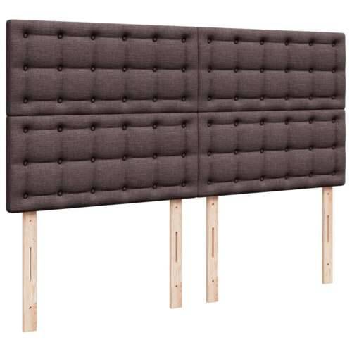 Krevet s oprugama i madracem tamnosmeđi 200x200 cm od tkanine - Tamno smeđa 200 x 200 cm gumbi Cijena
