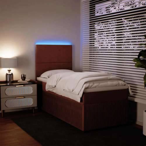 Box spring krevet s madracem ružičasti 90x190 cm baršunasti - Ružičasta 90 x 190 cm Gladak dizajn Cijena