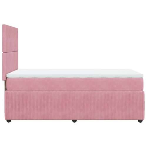 Box spring krevet s madracem ružičasti 90x190 cm baršunasti - Ružičasta 90 x 190 cm Gladak dizajn Cijena
