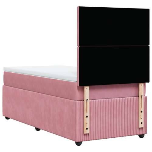 Box spring krevet s madracem ružičasti 90x190 cm baršunasti - Ružičasta 90 x 190 cm Gladak dizajn Cijena