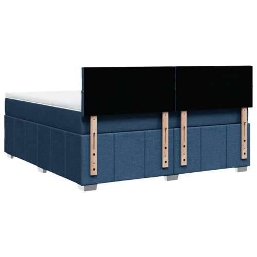 Krevet s oprugama i madracem plavi 180x200 cm od tkanine - Plava 180 x 200 cm Blok s kvadratima Cijena