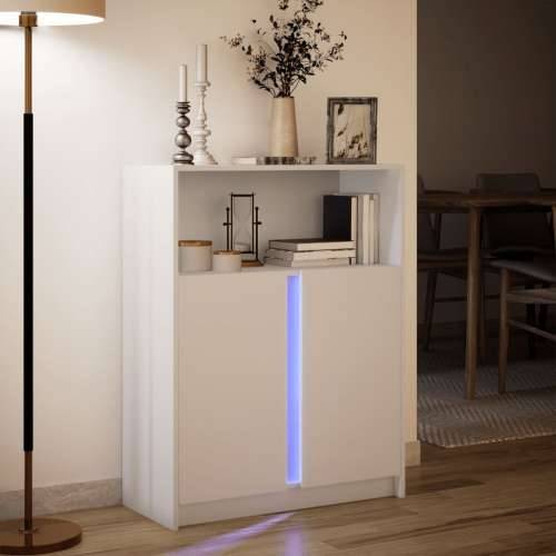 Komoda s LED svjetlima bijela 77x34x100 cm konstruirano drvo - Bijela 1 77 cm Cijena