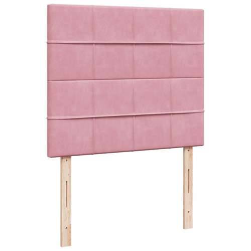 Box spring krevet s madracem ružičasti 120 x 200 cm baršunasti - Ružičasta 120 x 200 cm Blok s kvadratima Cijena