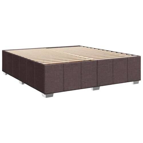 Krevet s oprugama i madracem tamnosmeđi 200x200 cm od tkanine Tamno smeđa 200 x 200 cm Dizajn s gumbima Cijena
