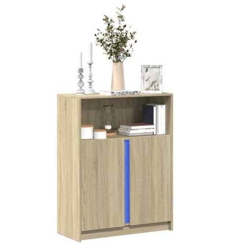 Komoda s LED svjetlima boja hrasta 77 x 34 x 100 cm drvena - sonoma hrast 1 77 cm Cijena