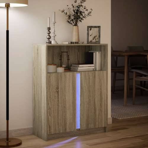 Komoda s LED svjetlima boja hrasta 77 x 34 x 100 cm drvena - sonoma hrast 1 77 cm Cijena