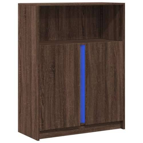 Komoda s LED svjetlima boja hrasta 77 x 34 x 100 cm drvena - Smeđi hrast 1 77 cm Cijena