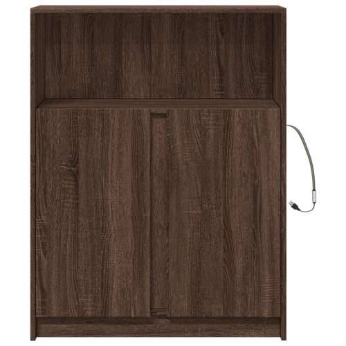 Komoda s LED svjetlima boja hrasta 77 x 34 x 100 cm drvena - Smeđi hrast 1 77 cm Cijena