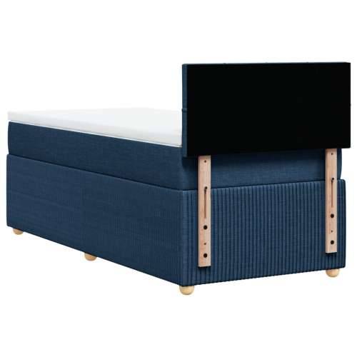 Krevet s oprugama i madracem plavi 80x200 cm od tkanine - Plava 80 x 200 cm Blok s kvadratima Cijena