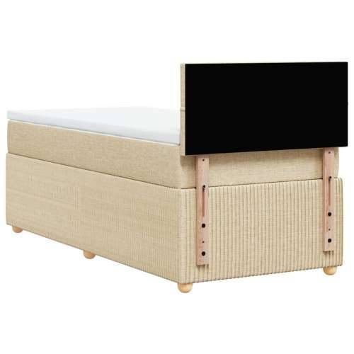 Krevet s oprugama i madracem krem 90 x 200 cm od tkanine Krema 90 x 200 cm Blok s kvadratima Cijena