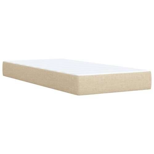 Krevet s oprugama i madracem krem 90 x 200 cm od tkanine Krema 90 x 200 cm Blok s kvadratima Cijena