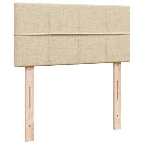 Krevet s oprugama i madracem krem 90 x 200 cm od tkanine Krema 90 x 200 cm Blok s kvadratima Cijena