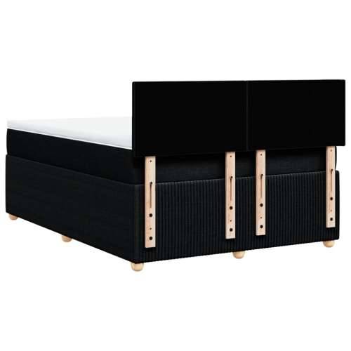 Krevet s oprugama i madracem crni 140x200 cm od tkanine Crna 140 x 200 cm Gladak dizajn Cijena