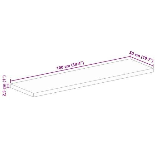 Stolna ploča 100x50x2,5 cm pravokutna od masivnog drva manga - Drvo manga (prirodno) 100 x 50 cm 1 25 mm Cijena