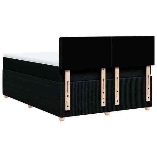 Krevet s oprugama i madracem crni 140x200 cm od tkanine - Crna 140 x 200 cm gumbi Cijena