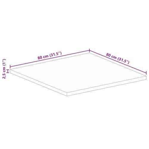 Stolna ploča 80x80x2,5 cm četvrtasta od masivnog drva manga - Drvo manga (prirodno) 80 x 80 cm 1 25 mm Cijena