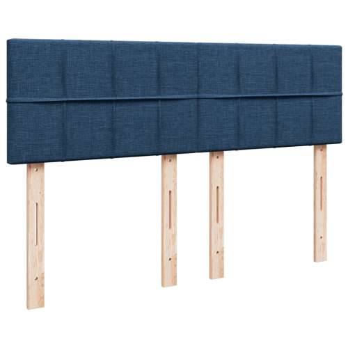 Krevet s oprugama i madracem plavi 160x200 cm od tkanine - Plava 160 x 200 cm Blok s kvadratima Cijena