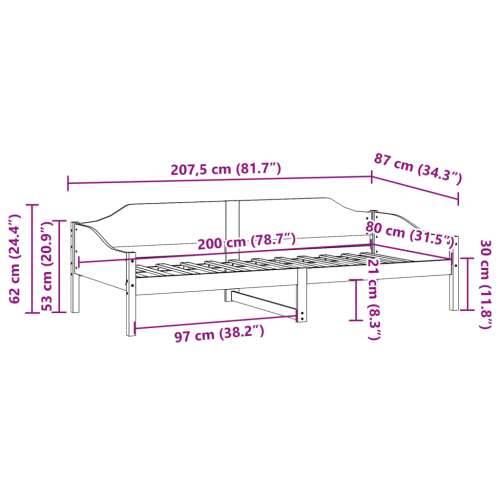 Okvir kreveta bez madraca bijeli 80x200 cm od borovine - Bijela 80 x 200 cm Cijena
