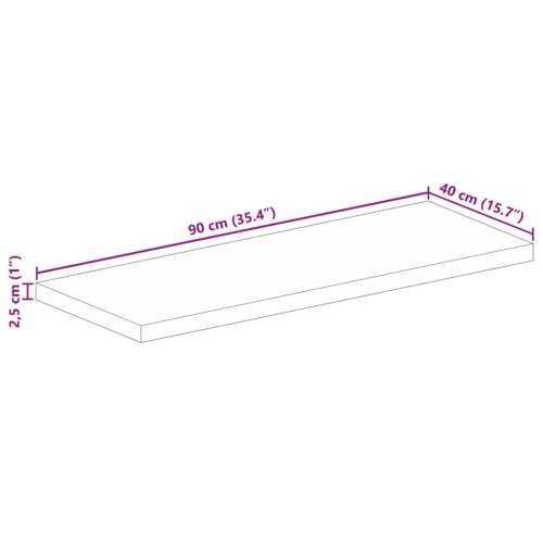 Ploča za stol 90x40x2,5 cm pravokutna od masivnog drva manga - Drvo manga (završna obrada od hrastovine) 90 x 40 cm 1 25 mm Cijena