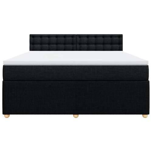 Krevet s oprugama i madracem crni 180x200 cm od tkanine - Crna 180 x 200 cm gumbi Cijena