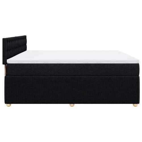 Krevet s oprugama i madracem crni 180x200 cm od tkanine - Crna 180 x 200 cm gumbi Cijena