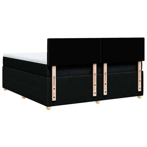 Krevet s oprugama i madracem crni 180x200 cm od tkanine - Crna 180 x 200 cm gumbi Cijena