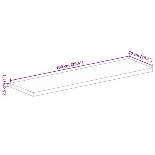 Stolna ploča 100x50x2,5 cm pravokutna od masivnog drva manga - Drvo manga (završna obrada od hrastovine) 100 x 50 cm 1 25 mm Cijena