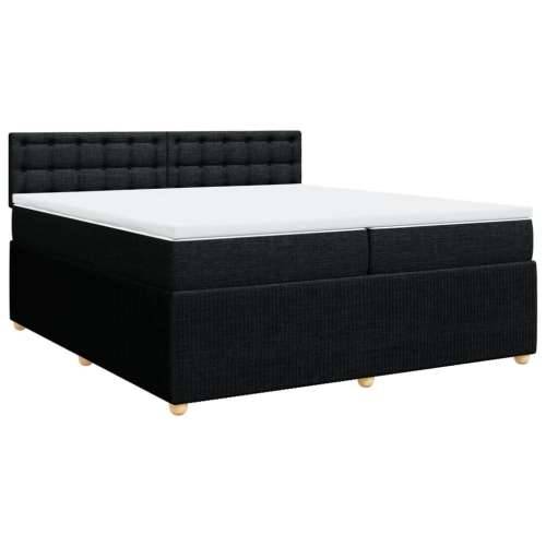 Krevet s oprugama i madracem crni 200x200 cm od tkanine - Crna 200 x 200 cm gumbi Cijena