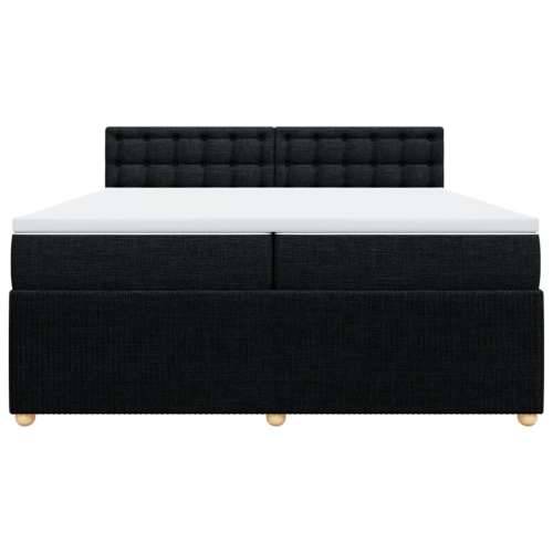 Krevet s oprugama i madracem crni 200x200 cm od tkanine - Crna 200 x 200 cm gumbi Cijena