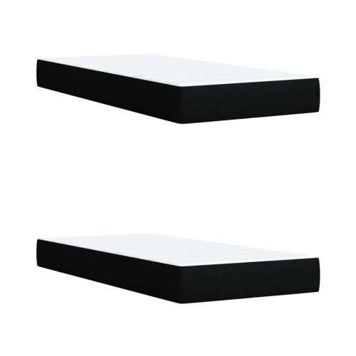 Krevet s oprugama i madracem crni 200x200 cm od tkanine - Crna 200 x 200 cm gumbi Cijena
