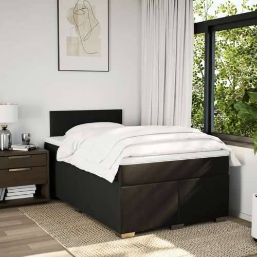 Krevet box spring s madracem crni 120 x 190 cm od tkanine - Crna 120 x 190 cm Gladak dizajn Cijena