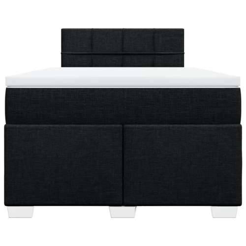 Krevet box spring s madracem crni 120 x 190 cm od tkanine - Crna 120 x 190 cm Blok s kvadratima Cijena