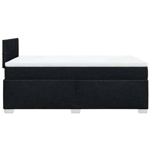 Krevet box spring s madracem crni 120 x 190 cm od tkanine - Crna 120 x 190 cm Blok s kvadratima Cijena