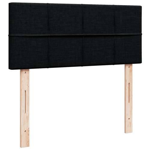 Krevet box spring s madracem crni 120 x 190 cm od tkanine - Crna 120 x 190 cm Blok s kvadratima Cijena