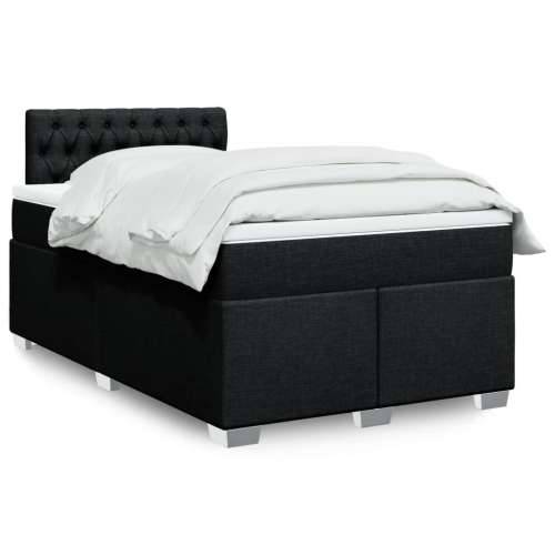 Krevet box spring s madracem crni 120 x 190 cm od tkanine - Crna 120 x 190 cm Dizajn s gumbima Cijena