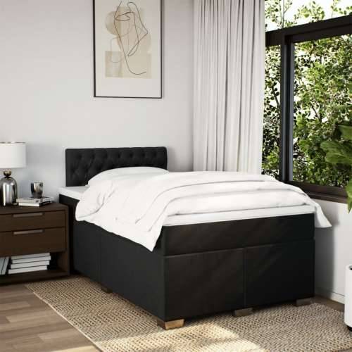 Krevet box spring s madracem crni 120 x 190 cm od tkanine - Crna 120 x 190 cm Dizajn s gumbima Cijena