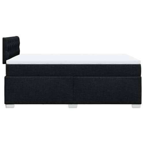 Krevet box spring s madracem crni 120 x 190 cm od tkanine - Crna 120 x 190 cm Dizajn s gumbima Cijena
