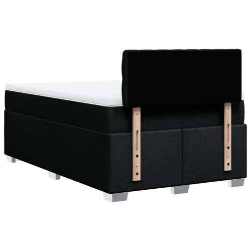 Krevet box spring s madracem crni 120 x 190 cm od tkanine - Crna 120 x 190 cm Dizajn s gumbima Cijena
