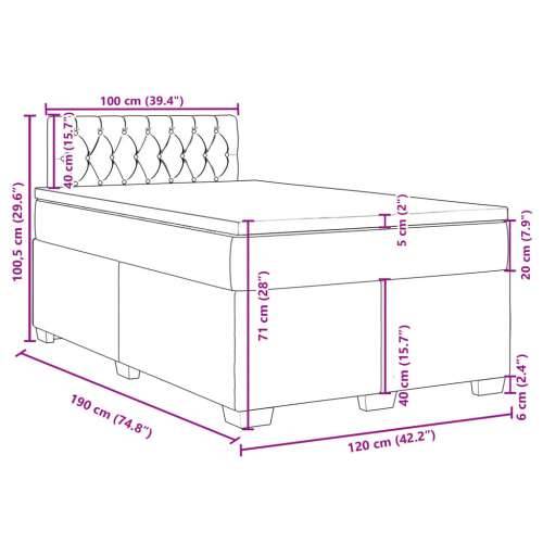 Krevet box spring s madracem crni 120 x 190 cm od tkanine - Crna 120 x 190 cm Dizajn s gumbima Cijena