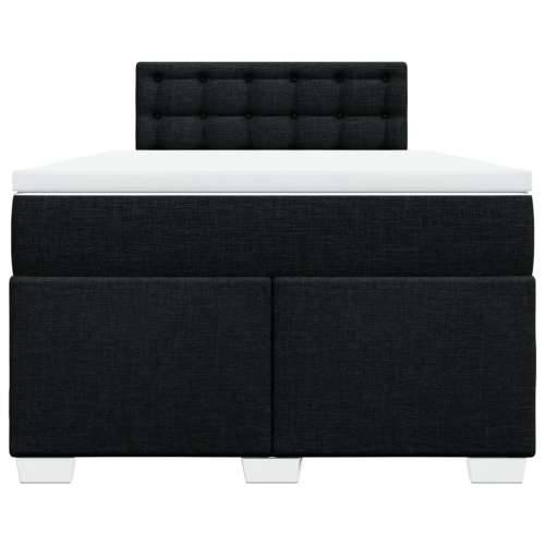 Krevet box spring s madracem crni 120 x 190 cm od tkanine - Crna 120 x 190 cm gumbi Cijena